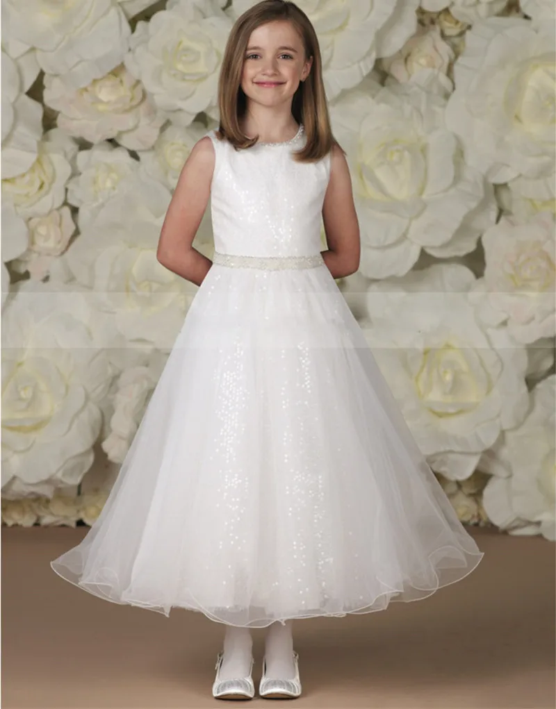 

Блестящее Тюлевое платье принцессы из органзы, свадебное платье с цветами для девочек, детская одежда длиной ниже колена без рукавов, плать...