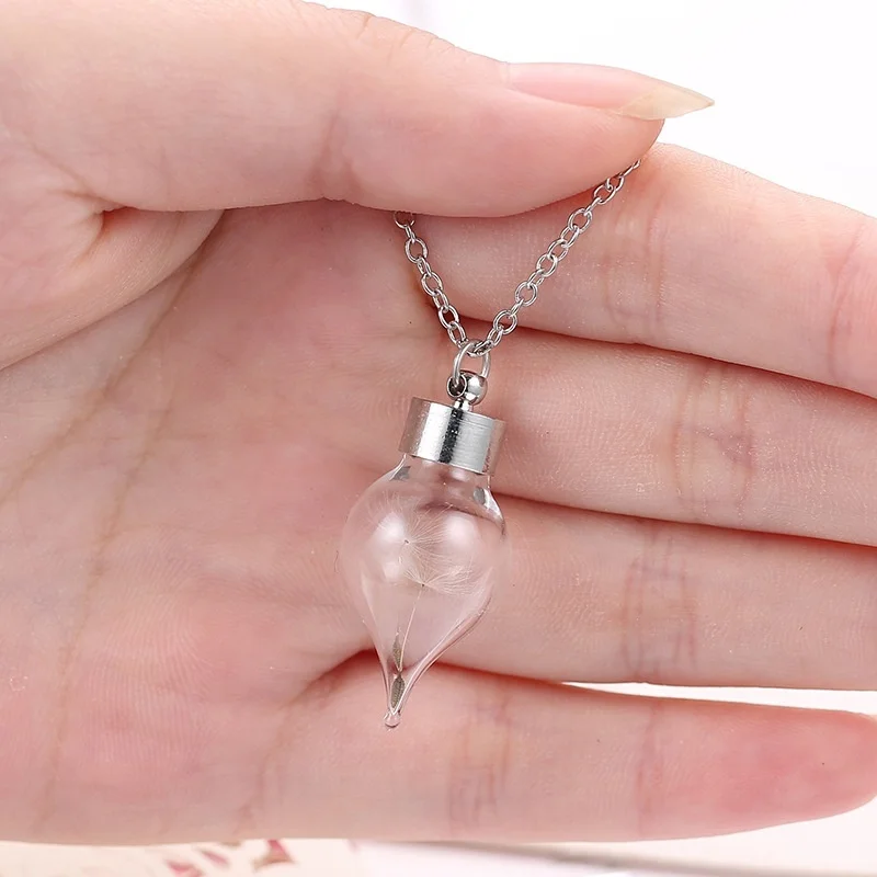 Ручной работы DIY Одуванчик ожерелье семена одуванчика ботанический кулон