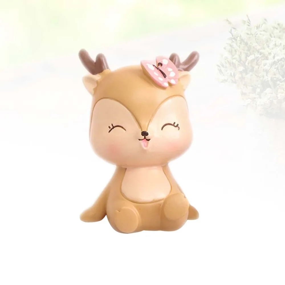 

1pc Lovely Deer Shape Design Baking Cake Adornment Ornament Multi-purpose Household Decorations (with A Leaf Style)