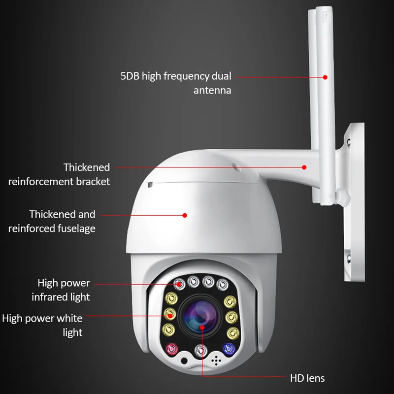 1080P PTZ камера безопасности WIFI наружная скоростная купольная Беспроводная