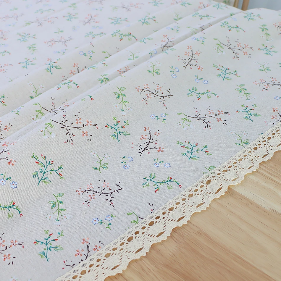 Custom Size Flower Pattern Tablecloth Cotton Linen Blend Rectangular Dining Table Cover Buffet Parties and Camping Decoration | Дом и сад