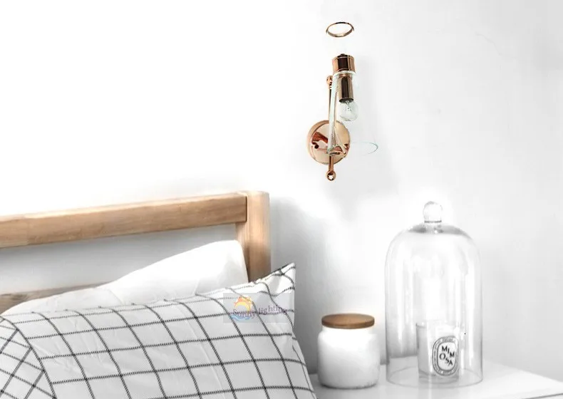 Modern Simple Glass Wall Lamp With Gold Copper Base Applique Murale Led aplique luz pared | Лампы и освещение
