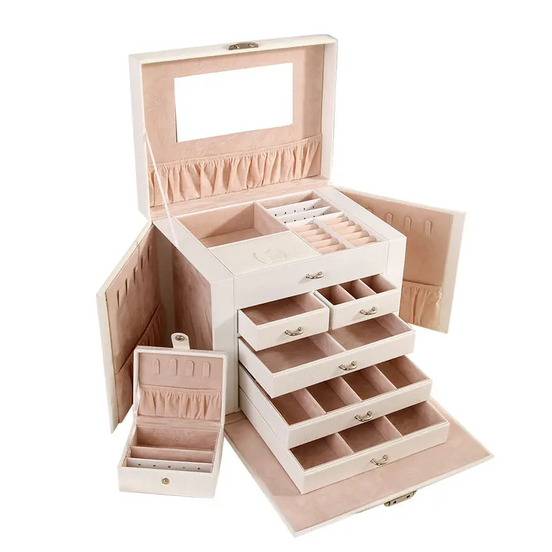 Шкатулка для хранения украшений вместительный портативный органайзер с