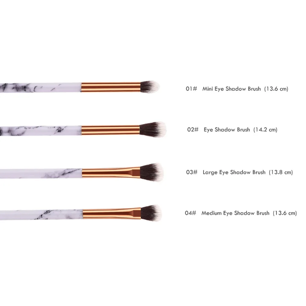 4 шт. Кисть для макияжа с ручкой мраморной текстурой нейлоновая глаз