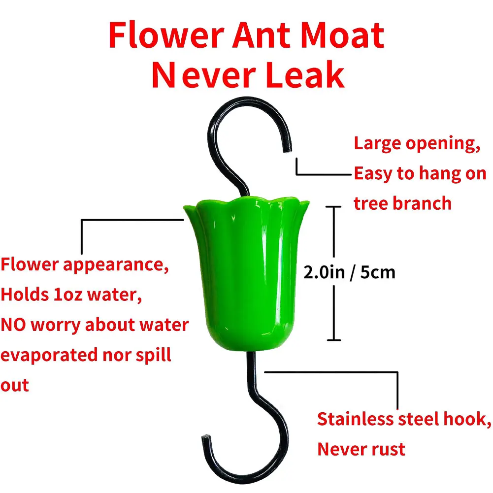 

3PC Flower Ant Moat Insect Guards With 3 Brush Ant Trap Hummingbird Feeder Ant Guard Animal Birds Accessory Garden Supply
