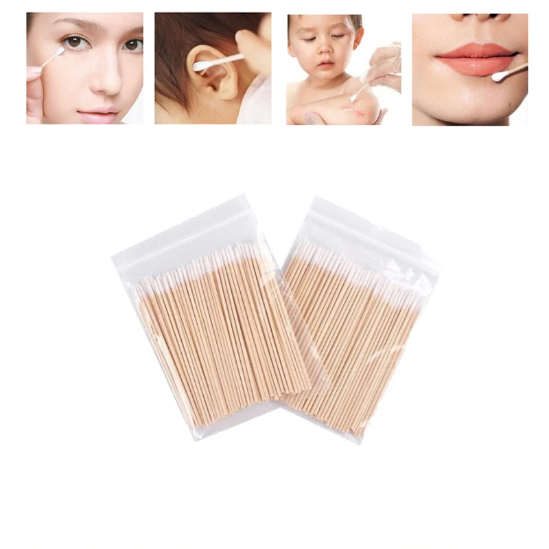 Тампоны для перманентного макияжа с двойной головкой/заостренными ватными