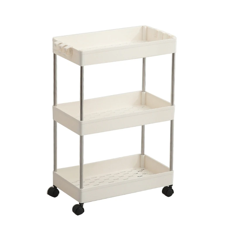 3/4 Layer Kitchen Crack Storage Rack Movable Pulley Shelf with Hooks DropShipping | Строительство и ремонт
