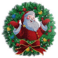 diy 5d diamond painting santa claus full round drill diamond embroidery sale christmas wreath home decor kits