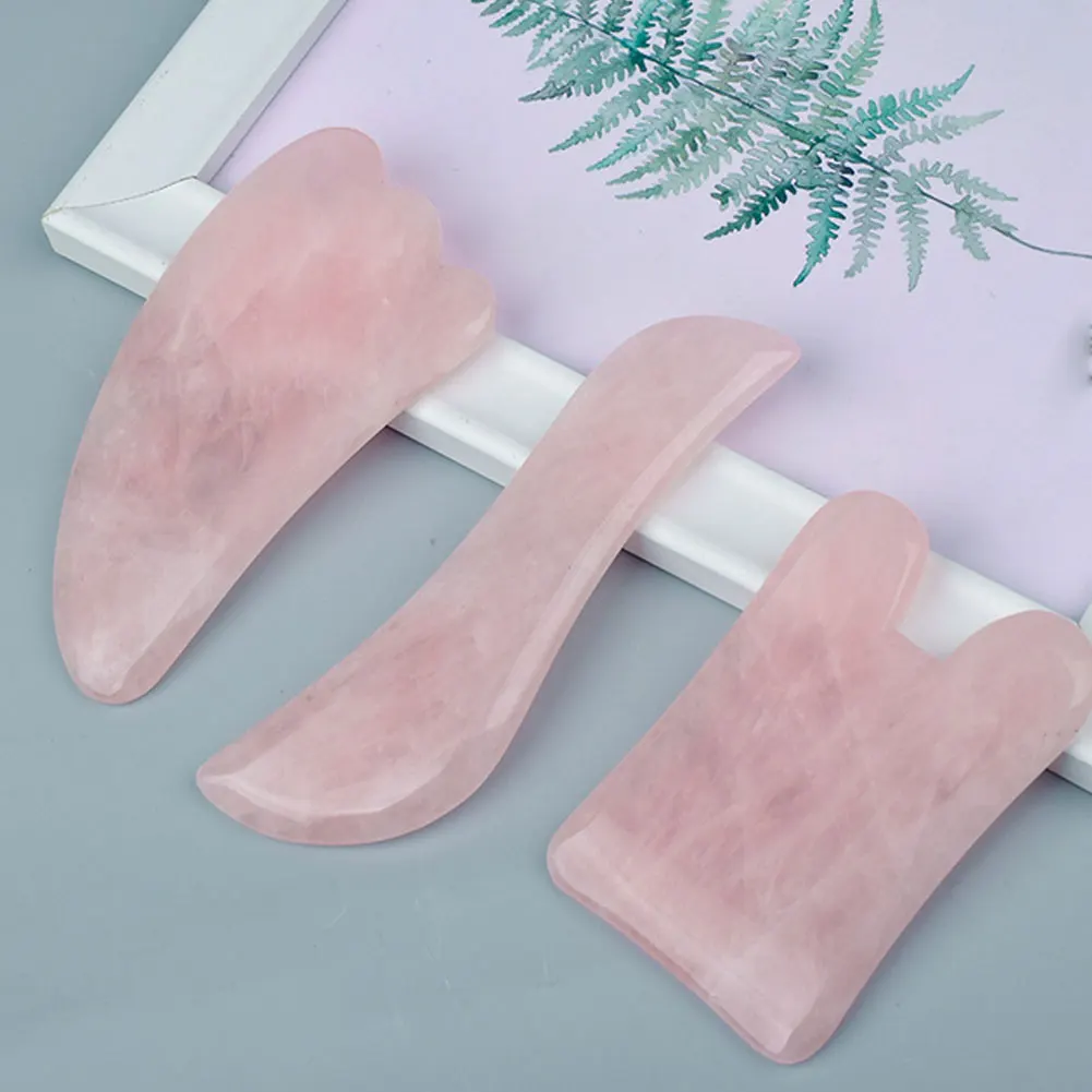 

Guasha Scraping Massage Tool Face Roller Jade Stone Rose Quartz Board Neck SPA Salon Body Massager Beauty Health Care Tools