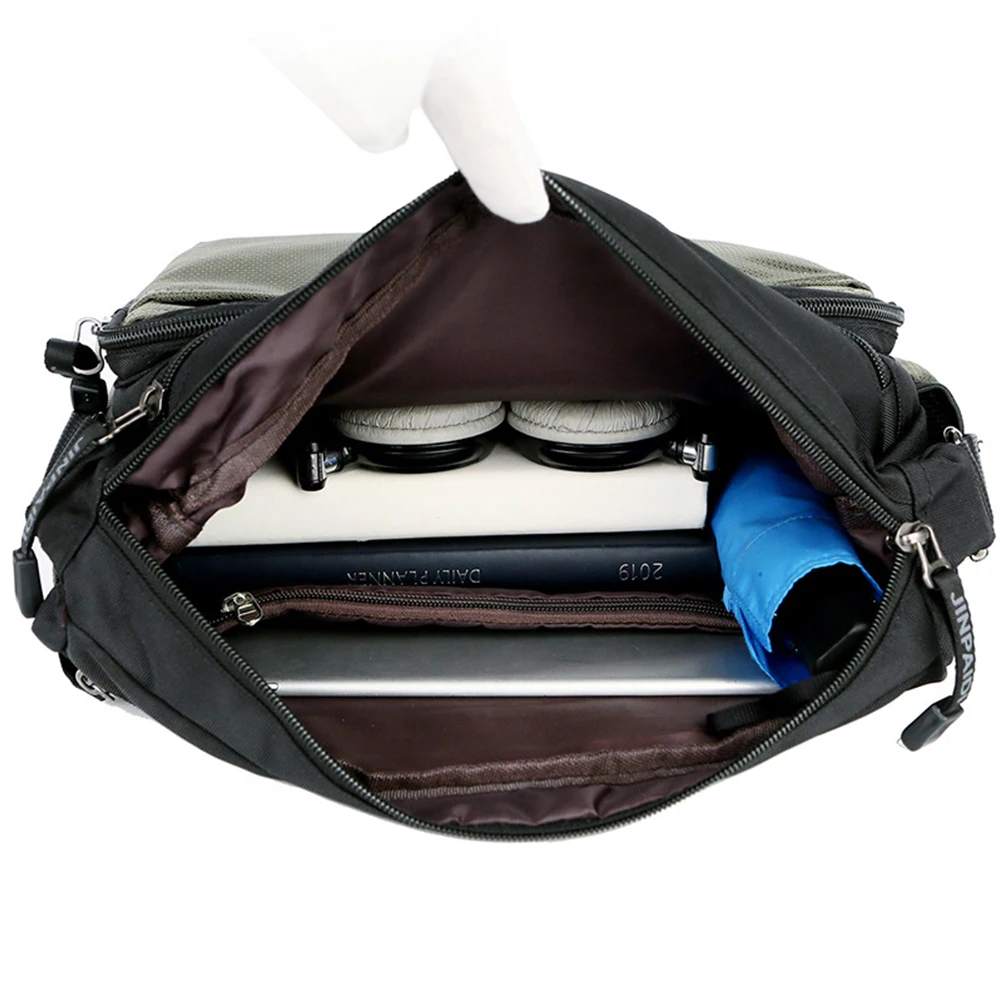 

Men Retro Messenger Bag Large Capacity Waterproof Oxford Casual Water Cup Bag Male Shoulder Crossbody Bags Handbag XA761ZC