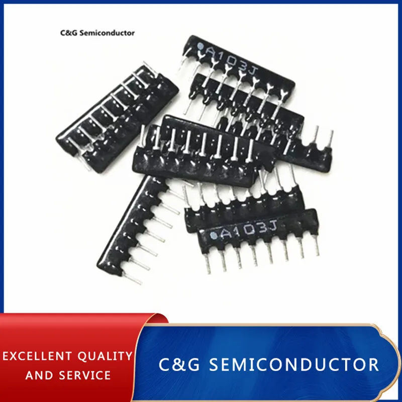 50PCS A08-103 SIP-8 10K Ohm 8 Commoned Resistor Network Array PIN 8pins | Электронные компоненты и принадлежности