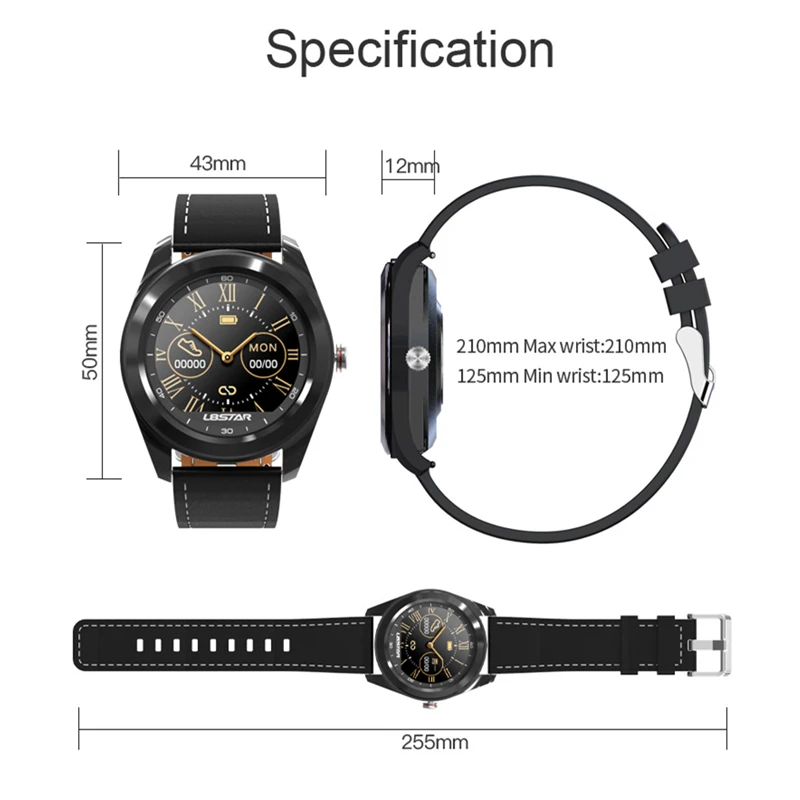 L8STAR ЭКГ PPG Смарт часы Часы Smartwatch сообщение напоминание пульсометр кровяного