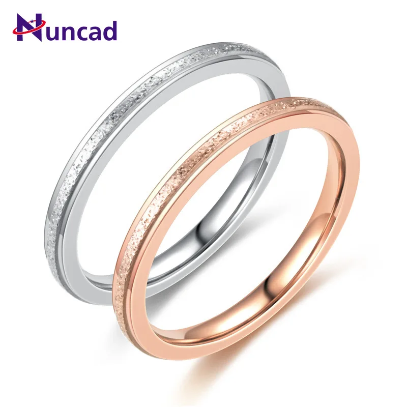 2 мм матовое кольцо из нержавеющей стали корейское модное розового золота и