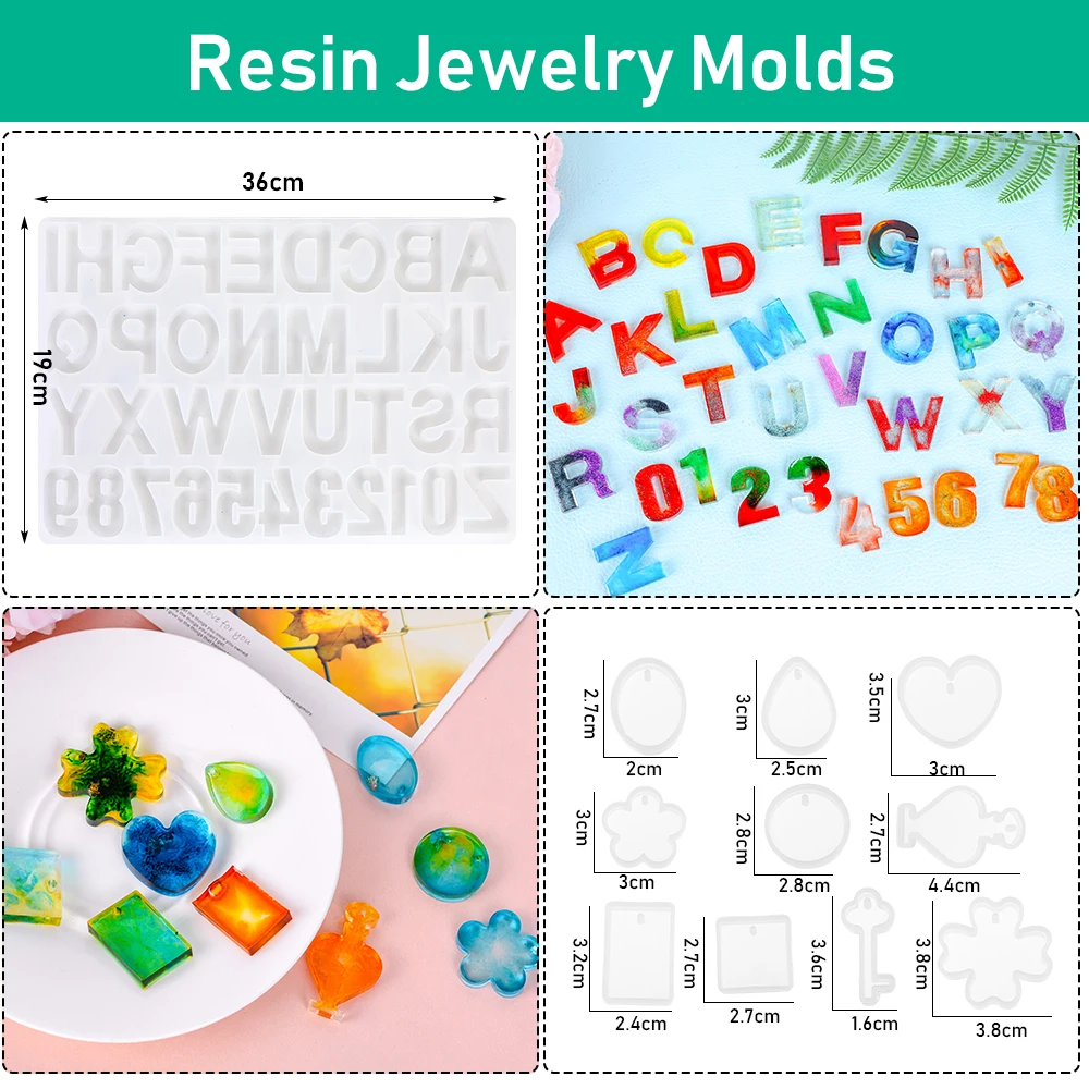 194 шт Алфавита Смолы силиконовые формы набор литья буквы номер эпоксидной для