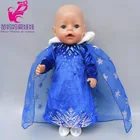 43 см Одежда для кукол новорожденных, платье принцессы Эльзы, платье для куклы для девочек 18 дюймов, новогодние подарочные игрушки, кукольная одежда