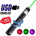 Зеленая указка с USB-зарядкой для охоты, 532 нм, 5 мВт, мощное лазерное оборудование, фиолетовая красная лазерная указка, лазерный прицел с супер дальним излучением