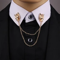 fashion animal wolf lapel brooch pin for men luxury jewelri brooches metal tassels chain badg pins party gifts women accessories