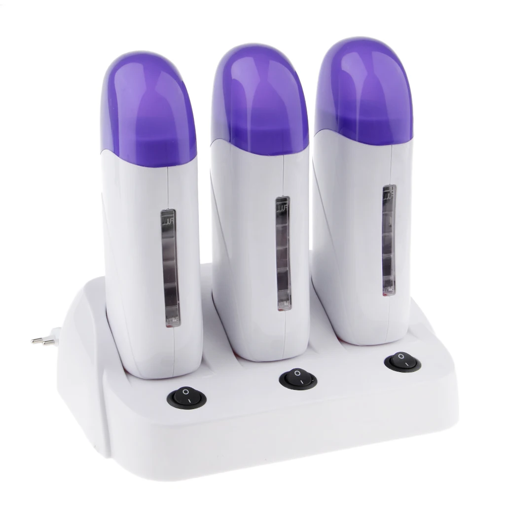 

3pcs Depilatory Roll On Wax Cartridge Heater Warmer Hair Removal Machine EU