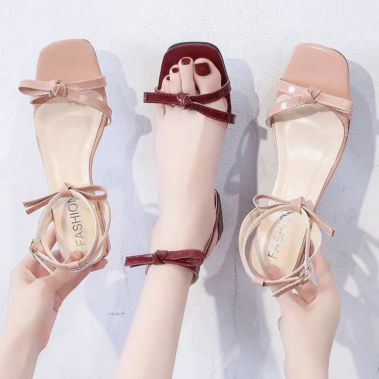 

Лето 2021 женская обувь на толстом каблуке Женская обувь на высоком каблуке женские сандалии туфли с открытым носком