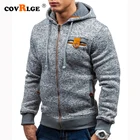 Куртка Covrlge Мужская Флисовая на молнии, Спортивный Повседневный модный жаккардовые толстовки с капюшоном Свитшот, пальто на осень и зиму, MWW181