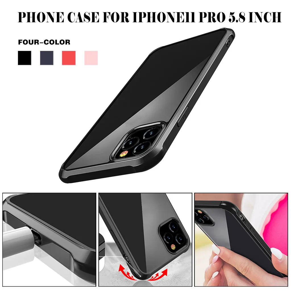 Модный прозрачный ультратонкий защитный чехол для телефона IPhone 11 Pro Жесткий