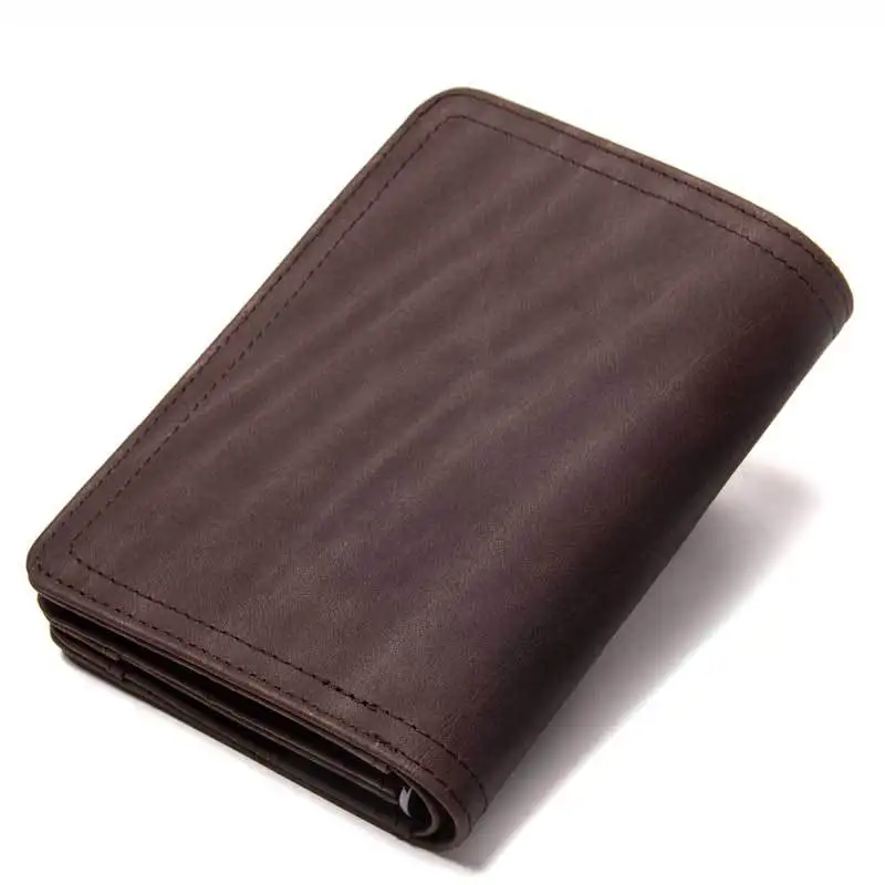 The first layer of cowhide men's wallets European and American trend two-fold men's wallet