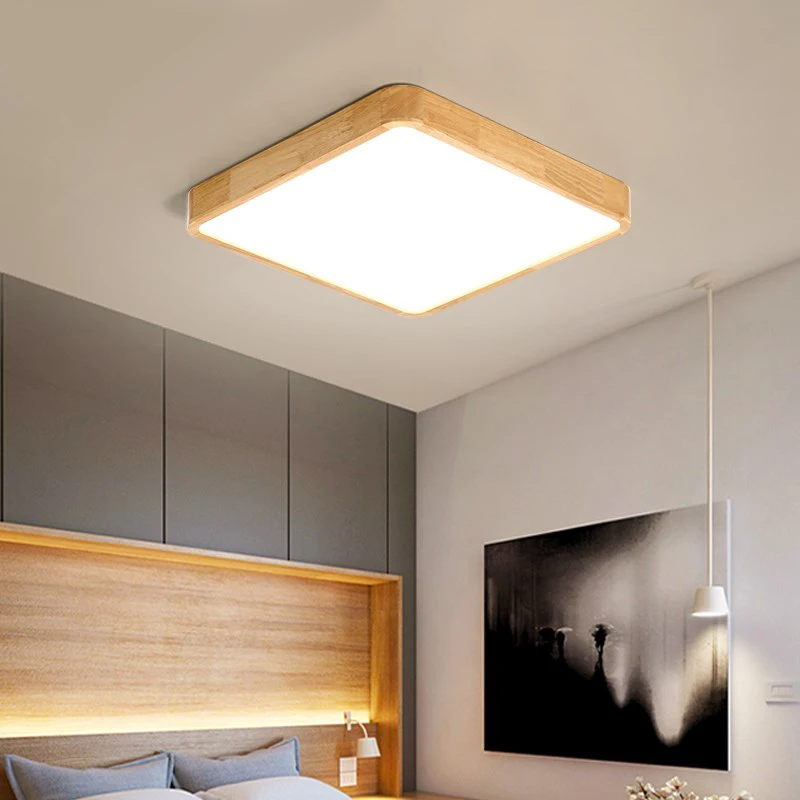 

Modern led ceiling light Mounted Living Room bedroom deco fixtures Simple Wooden Acrylic Light LED economical Ceiling Lamp
