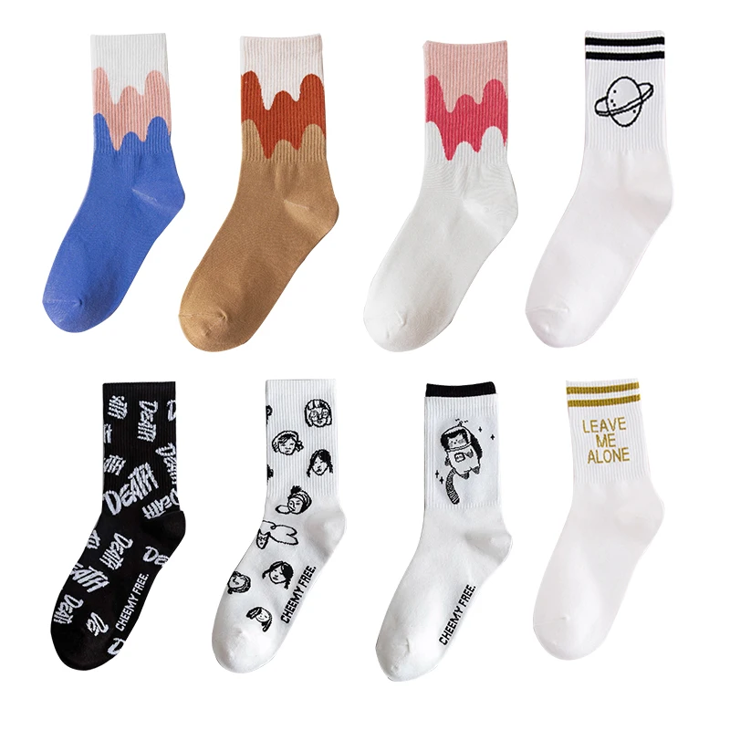 

Носки унисекс хлопковые, разноцветные, с рисунком, 1 пара, размеры 36-44