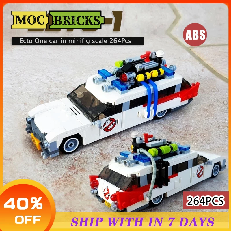 

Ecto One car in minifig scale MOC Bricks Toys Ecto-1 Movie Car Building Blocks Diy Toy Brick Xmas Gifts Children Toys