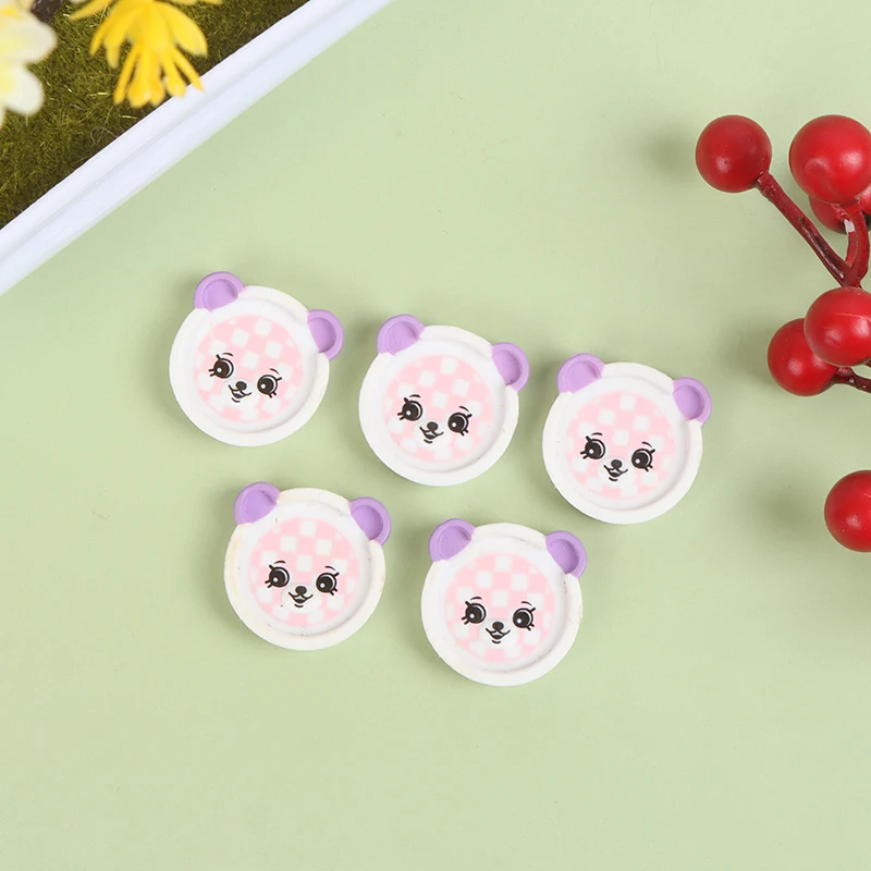 

5Pcs/Set Mini Food Dishes Tableware Miniature Colorful Kitchen Toys Doll House Dinner Plates Doll Durable Doll House Accessories