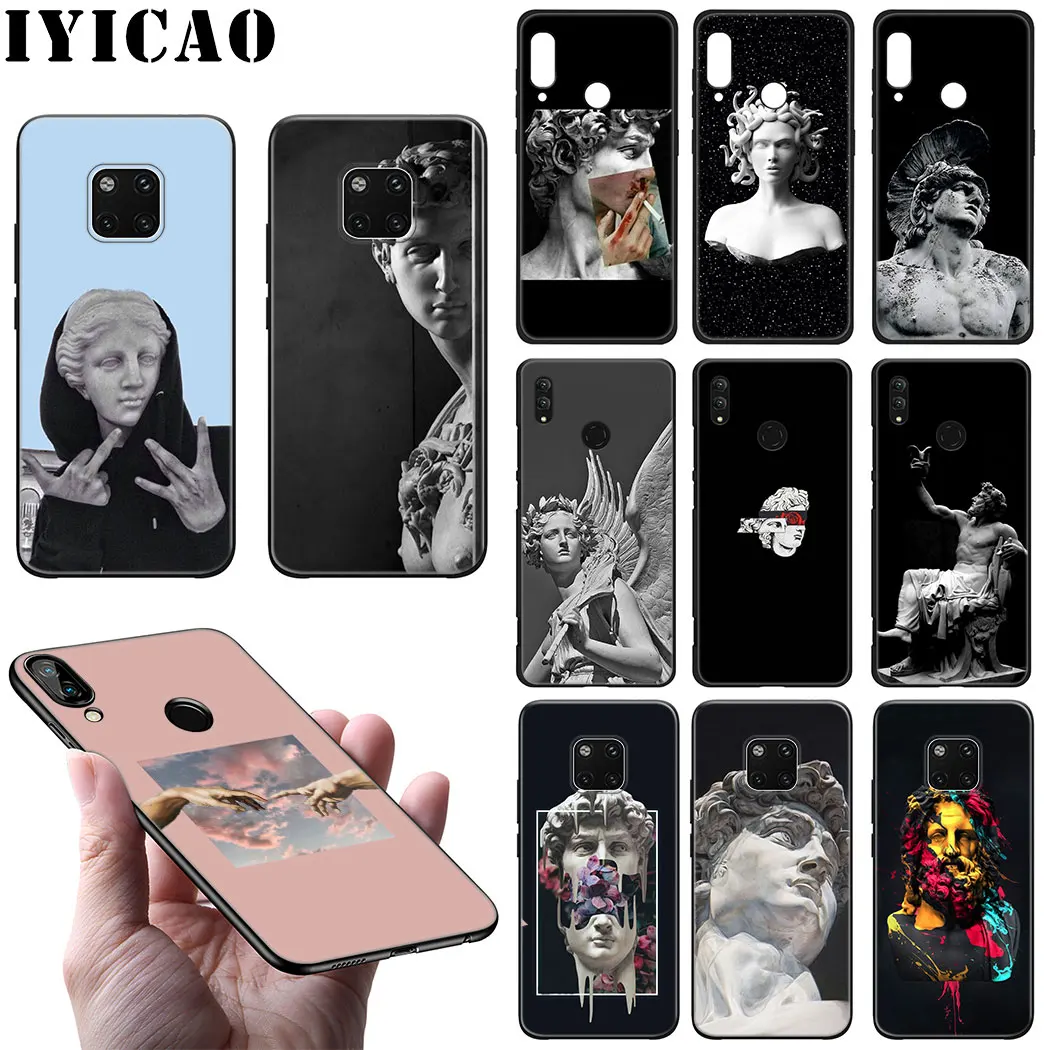 Штукатурка статуя Давид арт мягкий чехол для huawei Y9 Prime mate 10 20 30 Lite Pro Чехол Nova 5i 4 3i 3