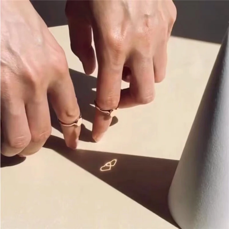 

Real 925 Copper Geometric Round Ring Minimalist Fine Jewelry For Women Party Punk Accessories Y4QB