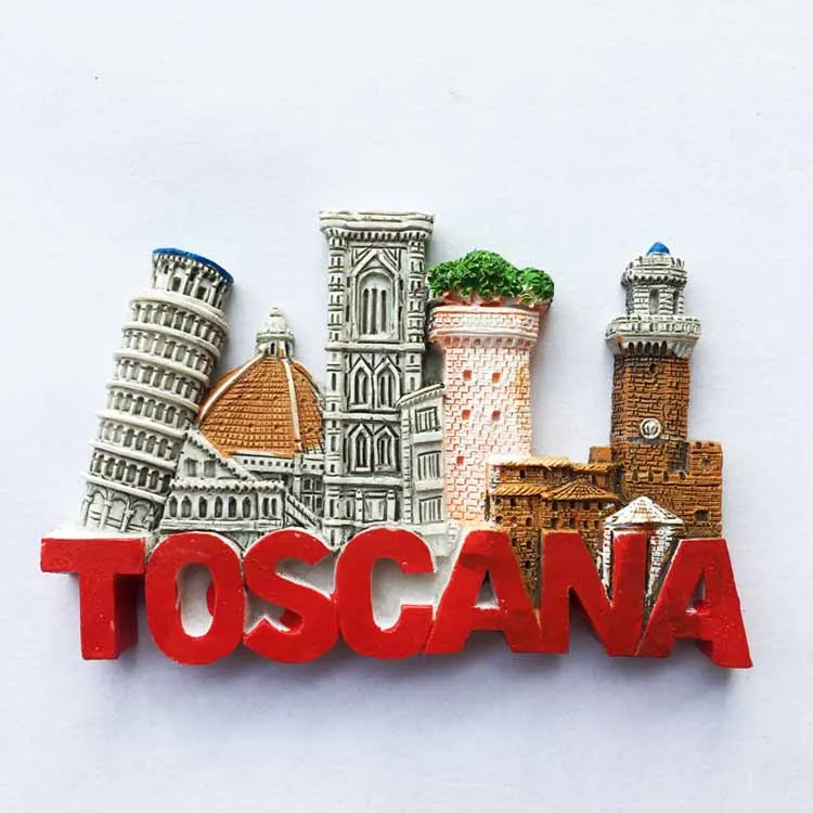 

QIQIPP Italy Tuscany Pisa Leaning Tower Florence Cathedral Tourist Souvenir Magnetic Fridge Sticker Hand Letter