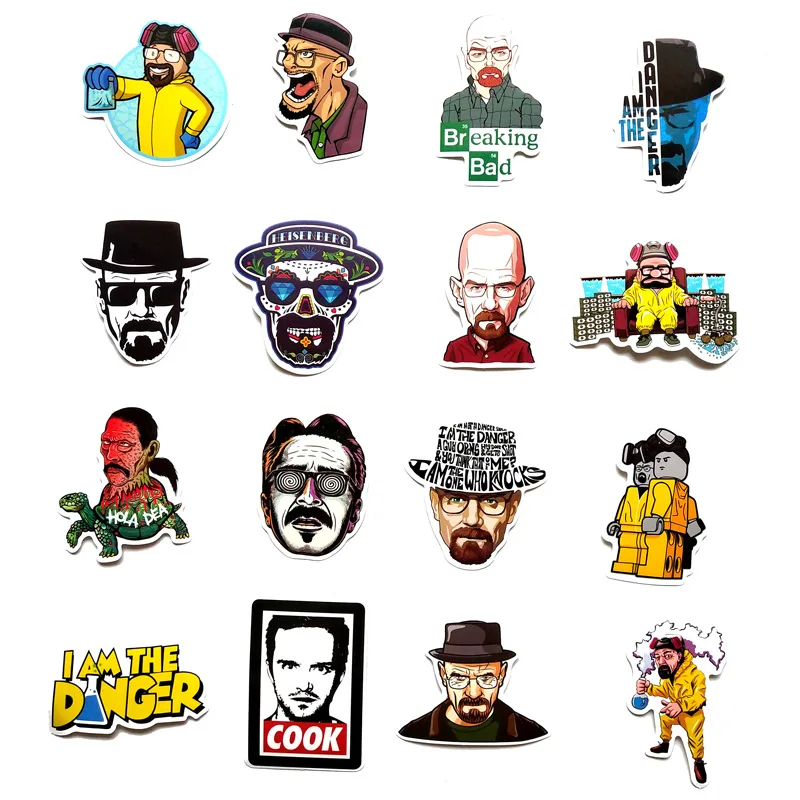 50/100 шт чехол с принтом во все тяжкие Водонепроницаемый ПВХ детские наклейки