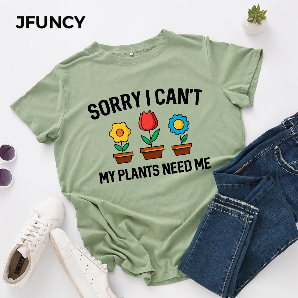 JFUNCY  Summer T-shirts Women 100% Cotton T Shirt Printed Woman Tshirt Short Sleeve Loose Tops Female Tee Shirt