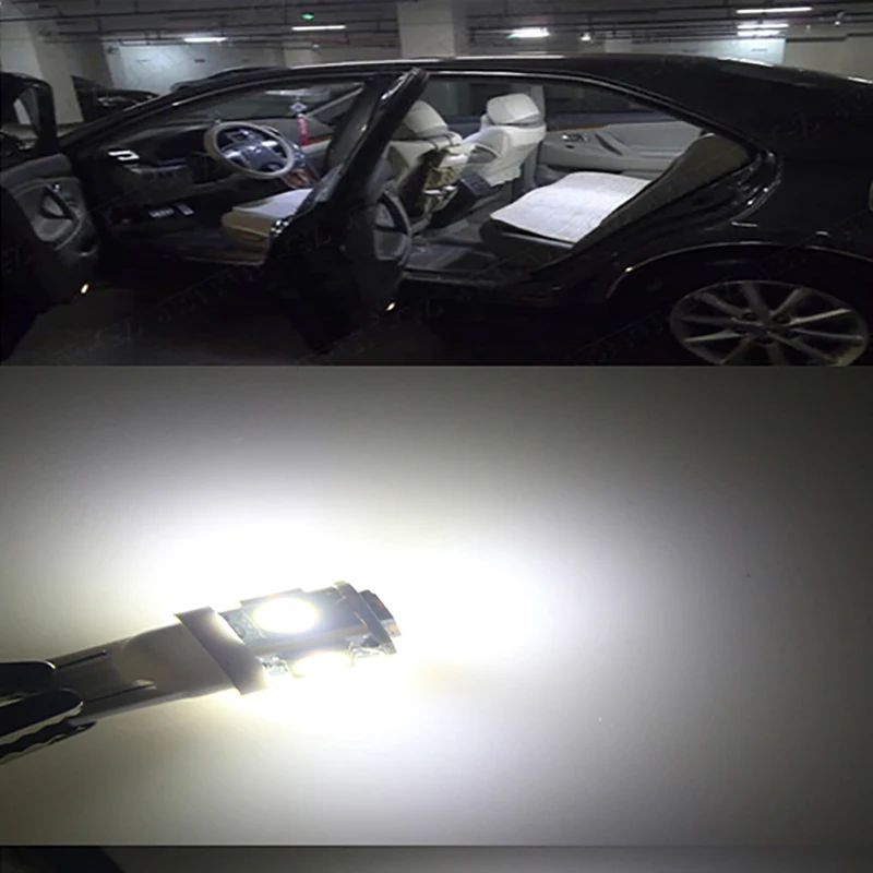 10 шт. T10 W5W светодиодный светильник 5050 5 SMD 194 168 клиновидный внутренний индикатор бокового зазора для чтения задний фонарь Аксессуары для стайлинга автомобилей