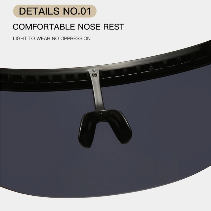 

Fashion Oversized Sunglasses Women Men Brand Design Goggle Sun Glasses Big Frame Shield Visor Men Windproof Glasses