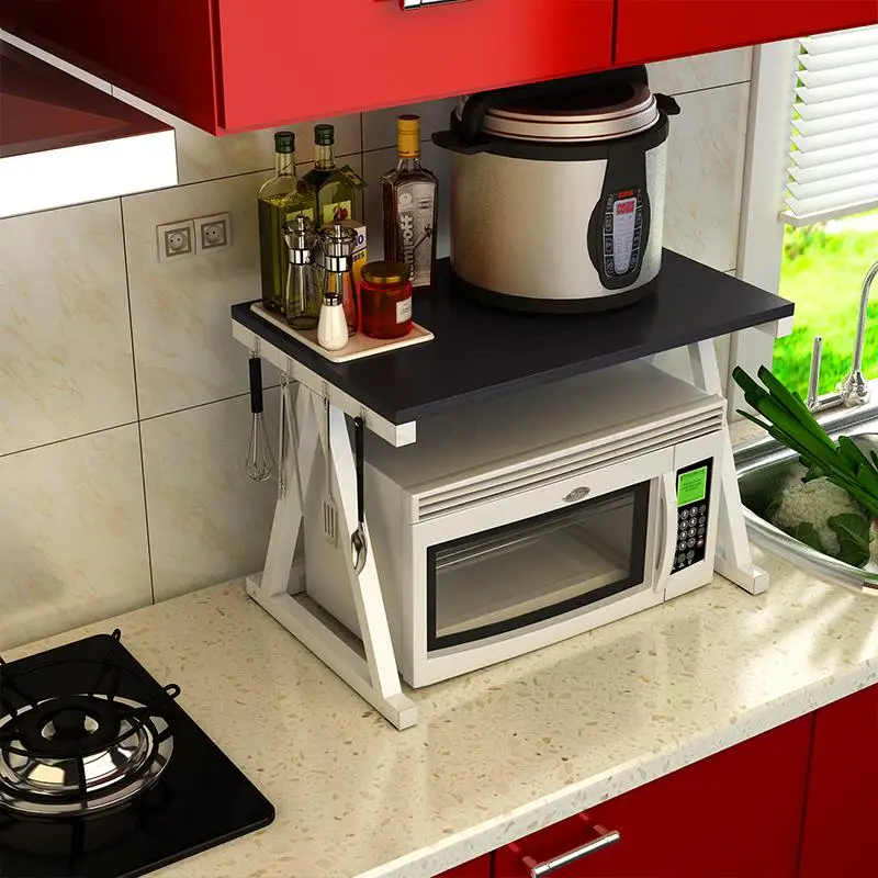 Кухонная полка для приема специй духовки Двухуровневая микроволновой печи
