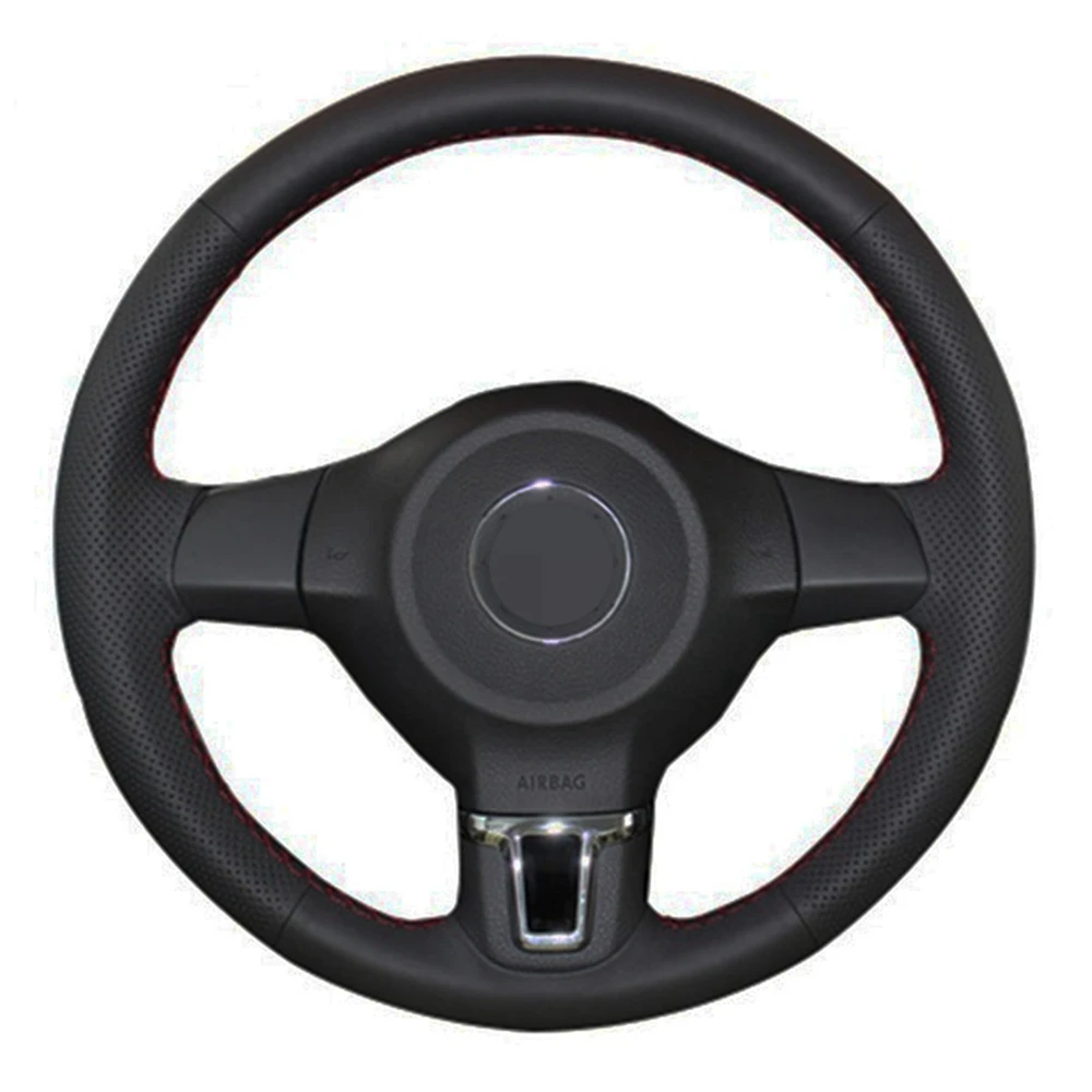 Чехол рулевого колеса автомобиля рулевое колесо из натуральной кожи для Volkswagen Golf