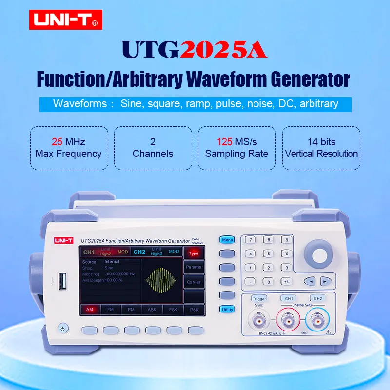 UTG2025A 25 МГц 125 мс/с двойной функцией/генератор произвольной формы частота