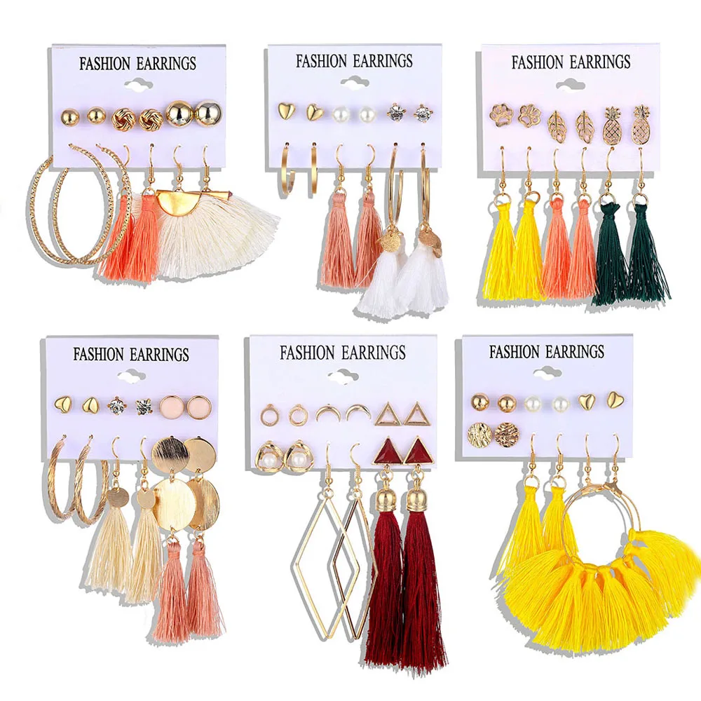 Модные золотые блестки FAMSHIN металлические геометрические серьги-гвоздики