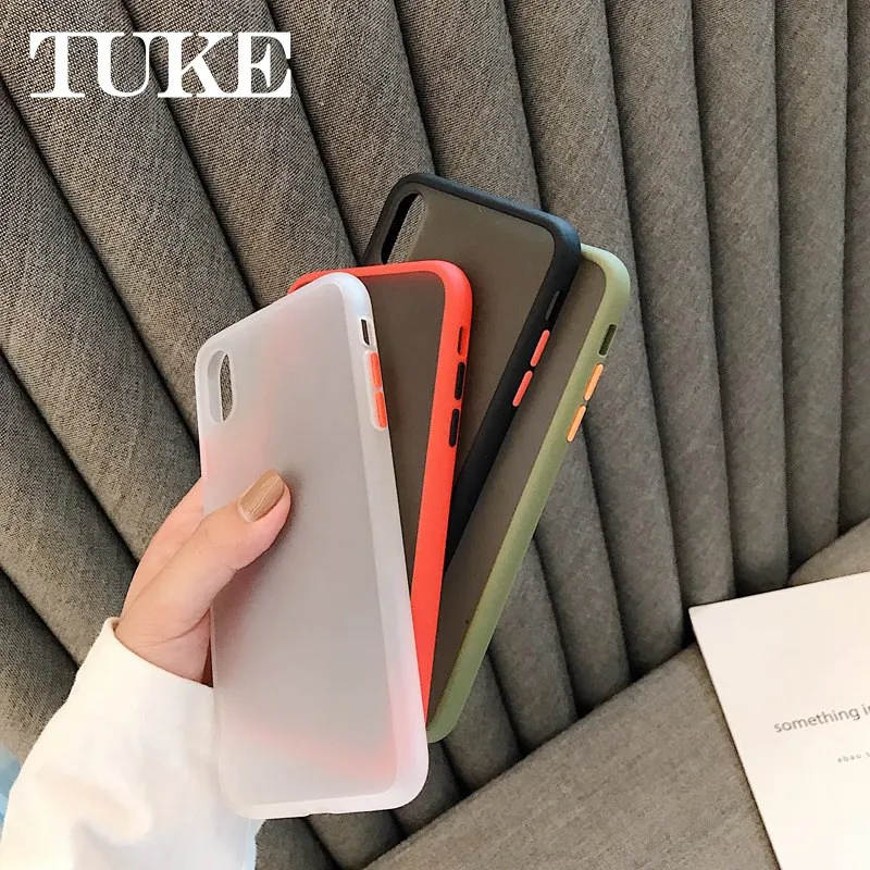 Matte Frosted Phone case for OPPO A1K A7 A5S AX7 A9 F11 K3 Semi Transparent TPU Frame Realme C2 X | Мобильные телефоны и