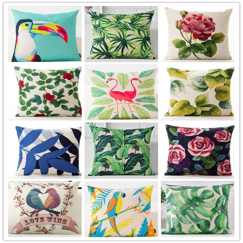 Искусственная подушка в виде кактуса монстера фламинго птица цветок Детская