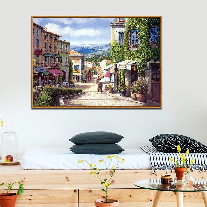 Современная Художественная Настенная картина в маленьких городах Европы