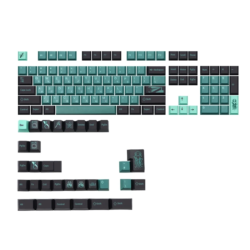 

135 Keys/Set Terror Below Theme PBT Dye Subbed Keycap for MX Switch FL980 Mechanical Keyboard Gmk Keycap Cherry Profile