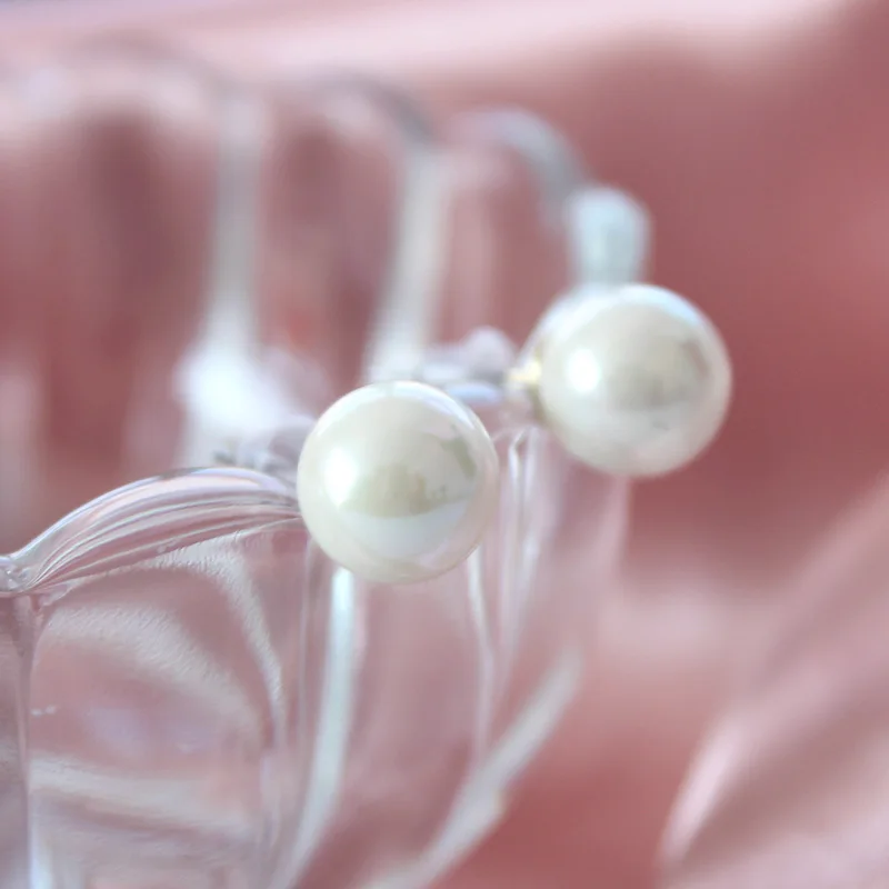 Женские классические серьги гвоздики SANSUMMER простые с жемчугом в корейском и