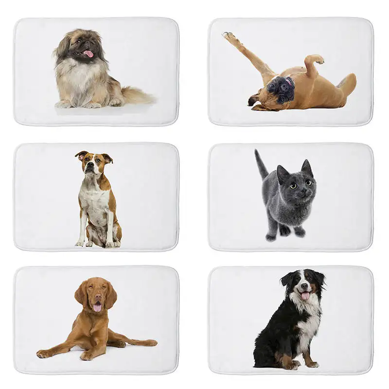 Фланелевый напольный коврик с принтом животных собак персидских кошек