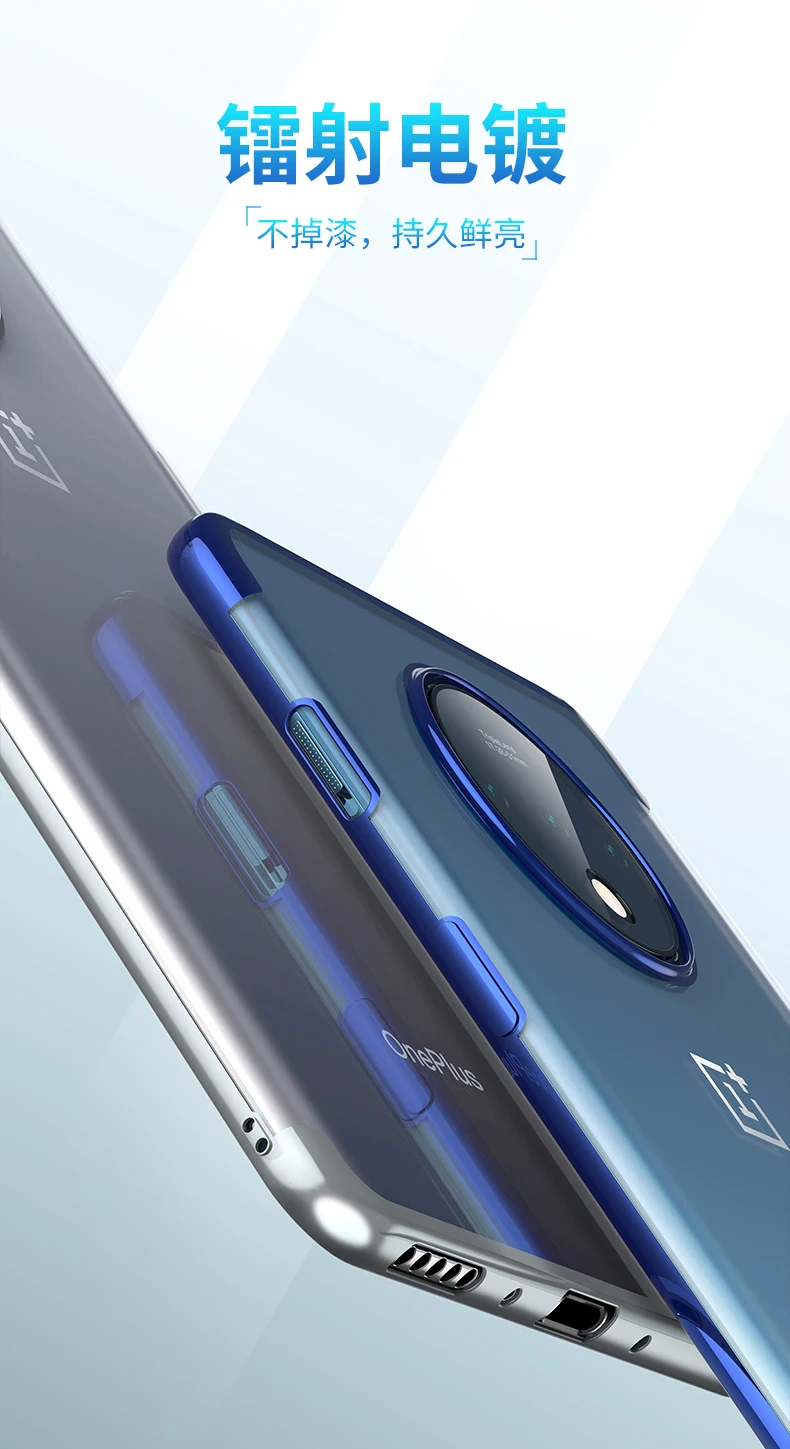 Для OnePlus 7T чехол мягкий тонкий из ТПУ покрытие прозрачный защитный на заднюю