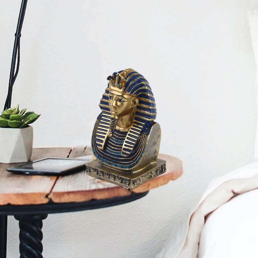 

1pc Resin Egyptian Pharaoh Decor Resin Craft Bust Adornment Pharaoh King Decor