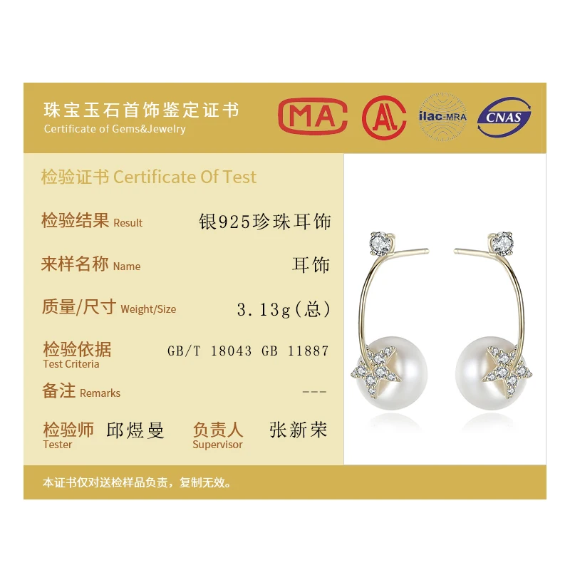 

AGLOVER New 925 Silver Earring Big Half Circle Earwire 8-9MM Natural Freshwater Pearl Drop Earrings For Women Gift Jewelry Party